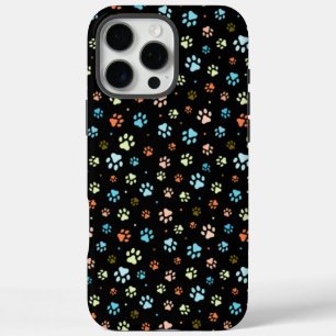 Seamless Colourful Small Dog Paws iPhone 16 Pro Max Case