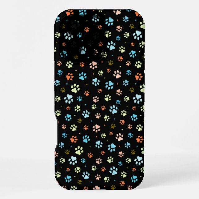 Seamless Colourful Small Dog Paws  iPhone Case (Back)