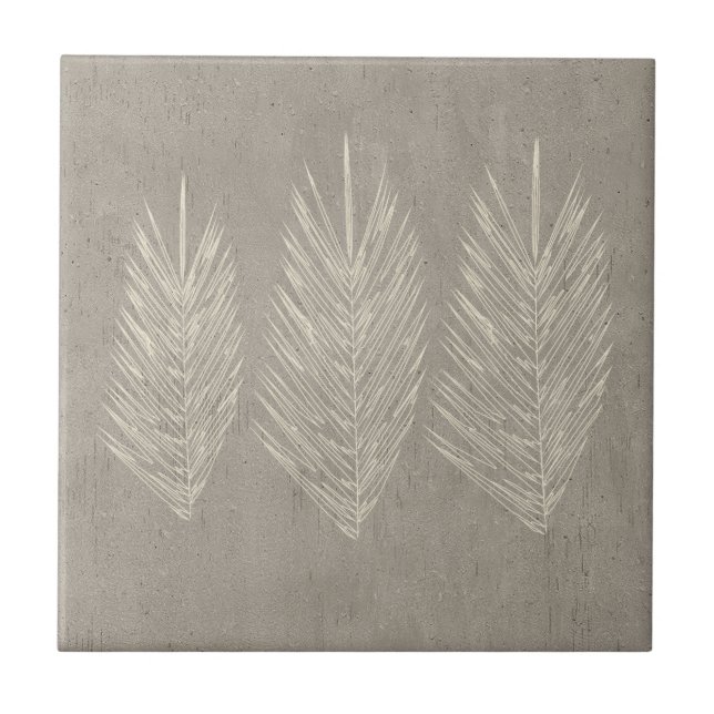 Seamless Concrete Look Palm Leaves Tile (Front)