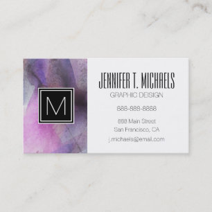 seamless cubism purple abstract art business card