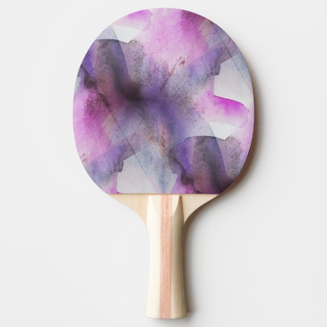 seamless cubism purple abstract art ping pong paddle (Front)