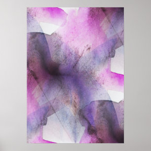 seamless cubism purple abstract art poster