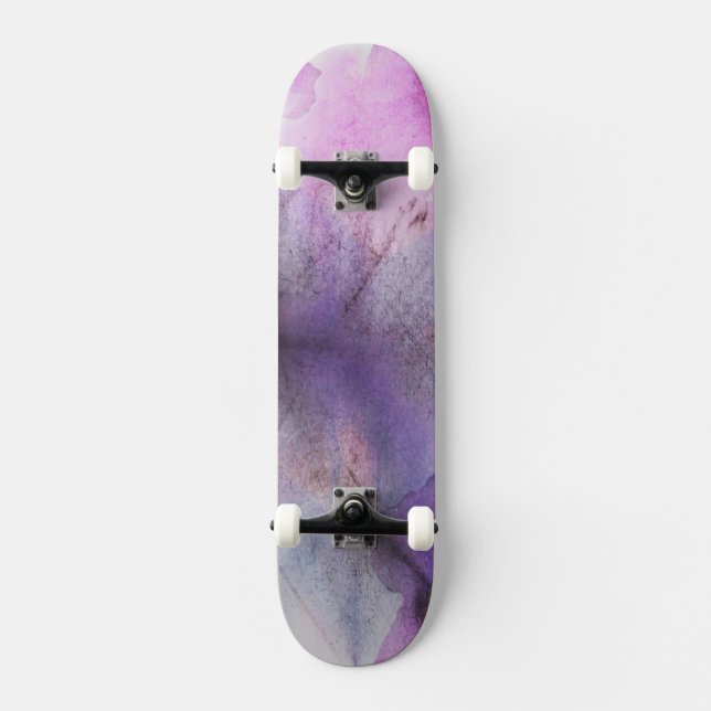 seamless cubism purple abstract art skateboard (Front)