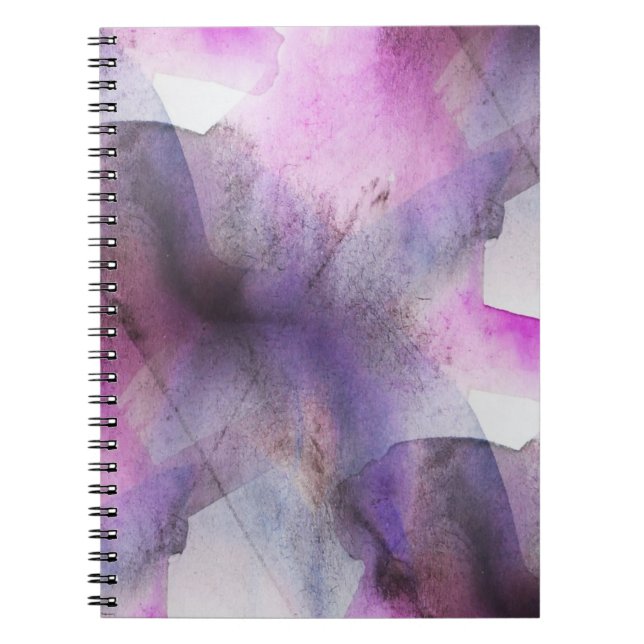 seamless cubism purple abstract art spiral notebook (Front)