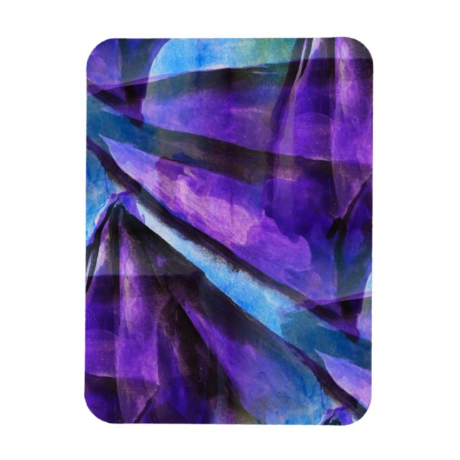 seamless cubism purple, blue abstract art magnet (Vertical)