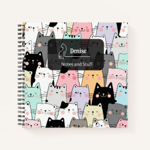Seamless Cute Cat Illustration Notebook