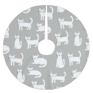 Seamless cute cats pattern, playful design. brushed polyester tree skirt