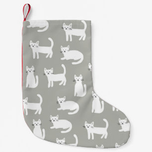 Seamless cute cats pattern, playful design. small christmas stocking