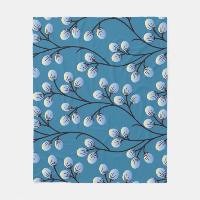 Seamless cute floral pattern design fleece blanket (Front)