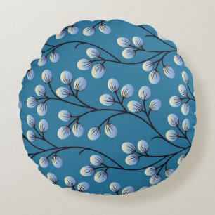 Seamless cute floral pattern design round cushion