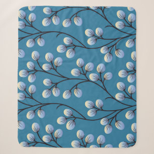 Seamless cute floral pattern design sherpa blanket