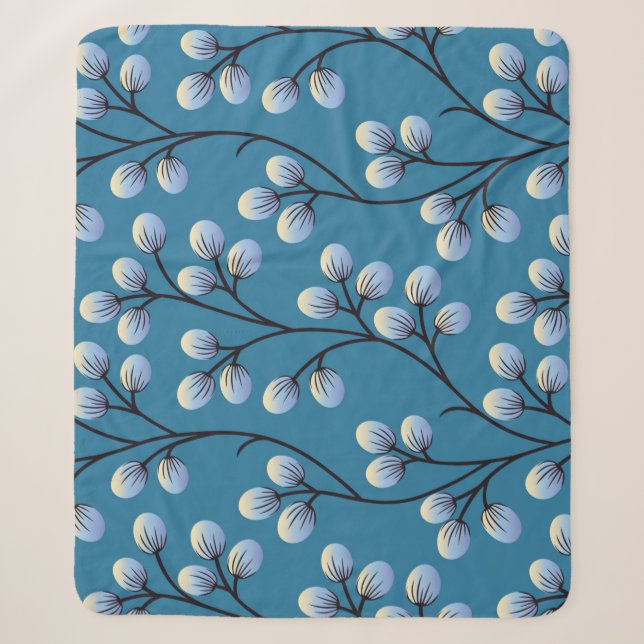 Seamless cute floral pattern design sherpa blanket (Front)