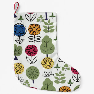 Seamless cute pattern, nature in summer, abstract small christmas stocking