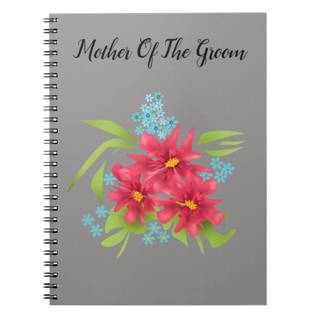 Seamless cute red flowers floral pattern cartoon b notebook (Front)