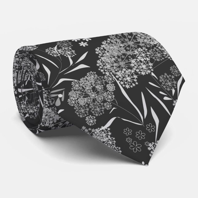 Seamless cute small flowers floral pattern navy vi tie (Rolled)