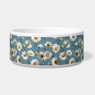 Seamless Daisy Flower Pattern on Blue