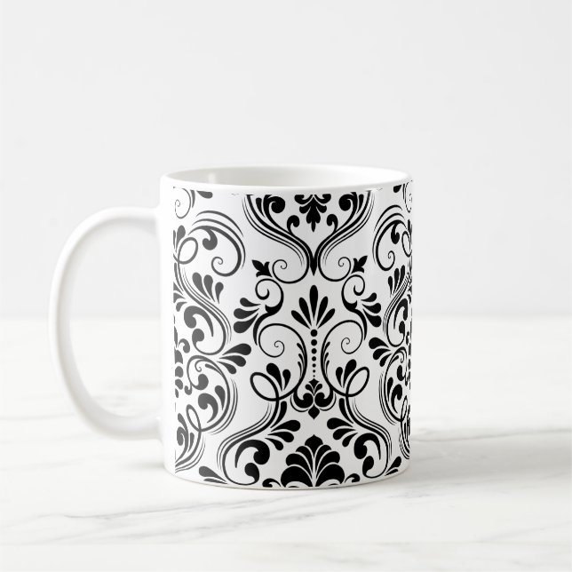 Seamless Damask Coffee Mug (Left)