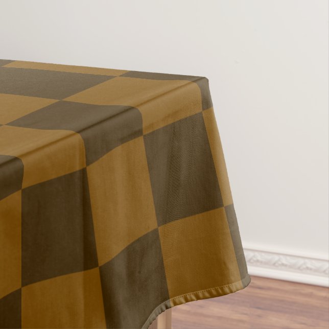 Seamless Dark and Light Brown Checkered Tablecloth (In Situ)