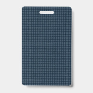 Seamless Dark Blue & Gray Gingham Rustic Pattern ID Badge