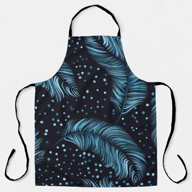 Seamless dark feather texture, abstract vintage. apron (Front)