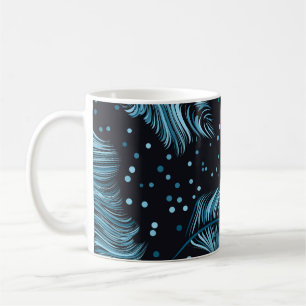 Seamless dark feather texture, abstract vintage. coffee mug