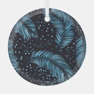 Seamless dark feather texture, abstract vintage. glass tree decoration