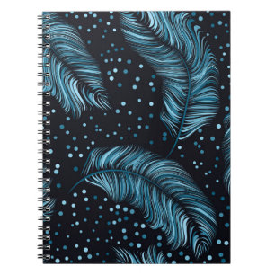 Seamless dark feather texture, abstract vintage. notebook