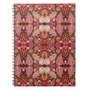 Seamless decorative chaotic floral pattern notebook