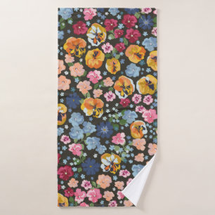 Seamless decorative elegant pattern with cute flow bath towel