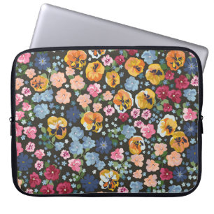 Seamless decorative elegant pattern with cute flow laptop sleeve