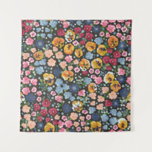 Seamless decorative elegant pattern with cute flow tapestry