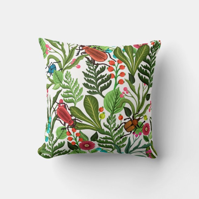 Seamless decorative pattern with plants and insect cushion (Front)