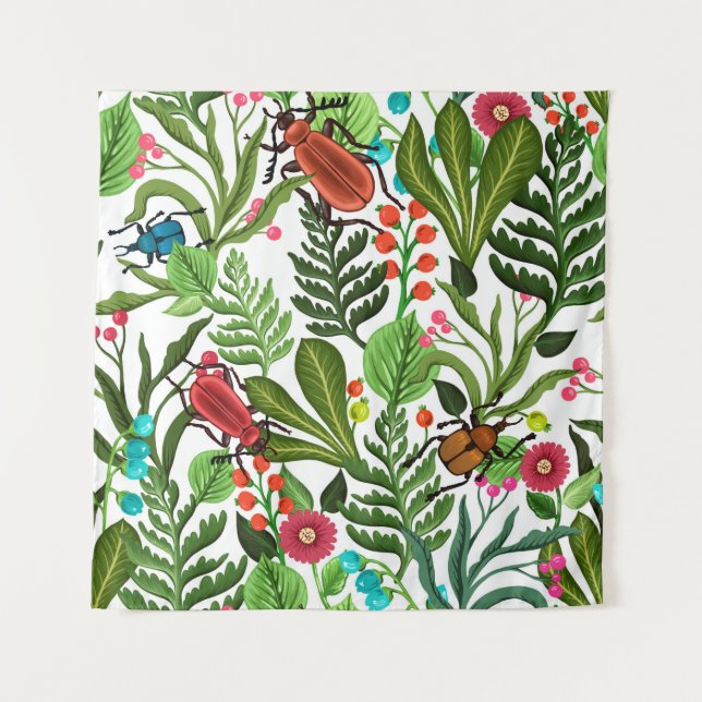 Seamless decorative pattern with plants and insect tapestry (Front)