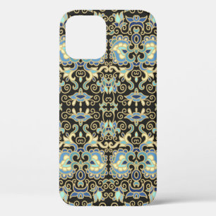 Seamless decorative Vintage laced design on golden iPhone 12 Case