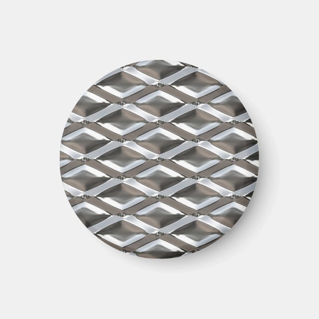Seamless Diamond Shaped Chrome Plated Metal Magnet (Front)