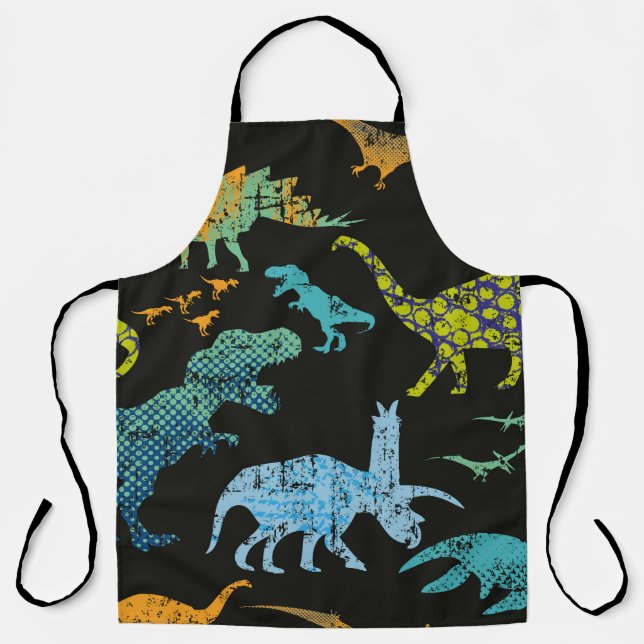 Seamless Dino pattern. Original design with t-rex, Apron (Front)