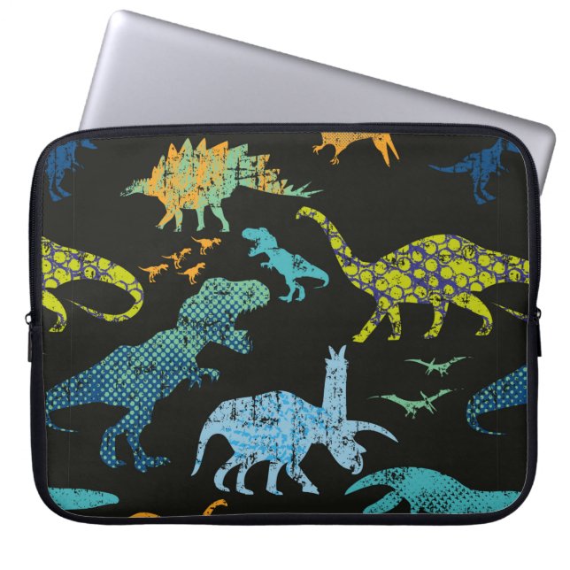 Seamless Dino pattern. Original design with t-rex, Laptop Sleeve (Front)