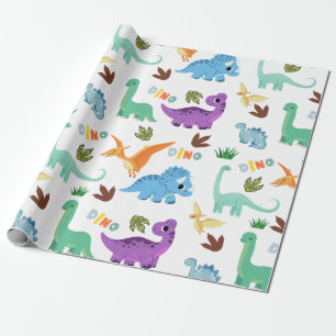 Seamless Dinosaurus pattern Kids birthday party  Wrapping Paper