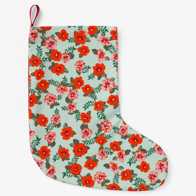 Seamless ditsy pattern in small cute wild flowers. christmas stocking (Front)