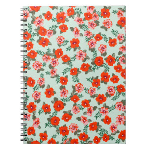 Seamless ditsy pattern in small cute wild flowers. notebook