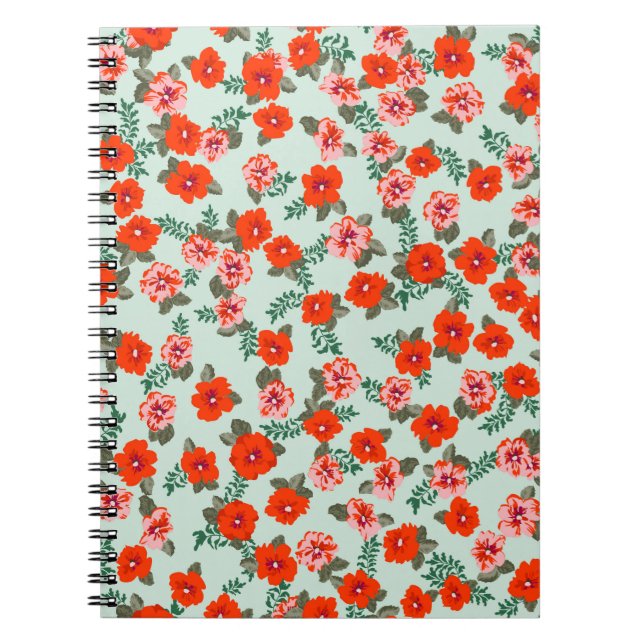 Seamless ditsy pattern in small cute wild flowers. notebook (Front)