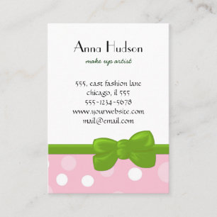 Seamless Dots, Spots (Dotted Pattern) - Pink White Business Card