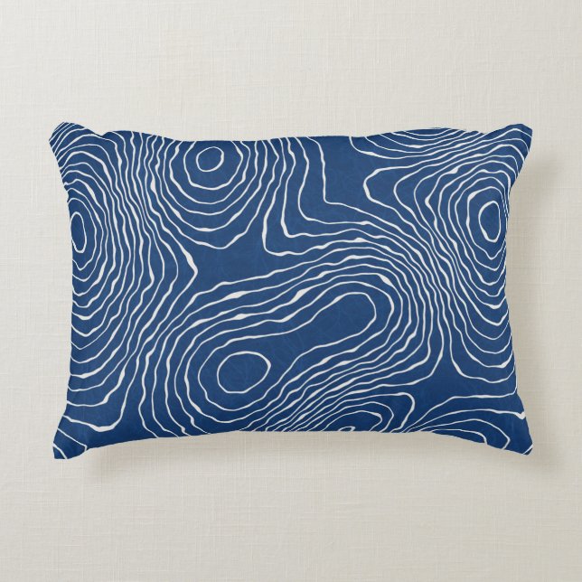 Seamless earth line topographic map organic patter decorative cushion (Front)