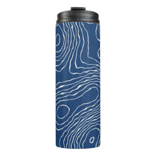 Seamless earth line topographic map organic patter thermal tumbler
