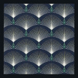 Seamless elegant geometric pattern. Blue Art Deco. Faux Canvas Print<br><div class="desc">Seamless elegant geometric pattern. Blue Art Deco.</div>