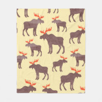 Seamless elk pattern. Vintage watercolor moose sil
