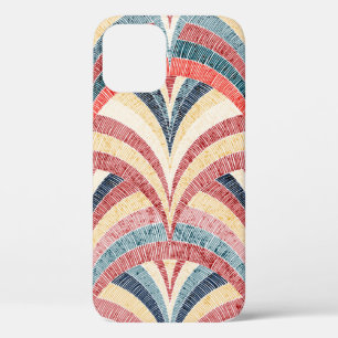 Seamless embroidered pattern. Wavy bohemian print. iPhone 12 Case