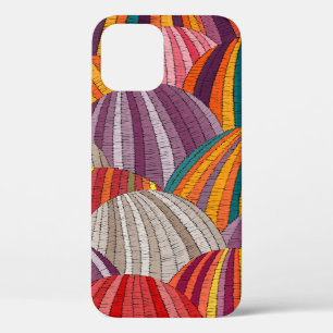 Seamless embroidered wavy pattern. Sown meadows an iPhone 12 Case