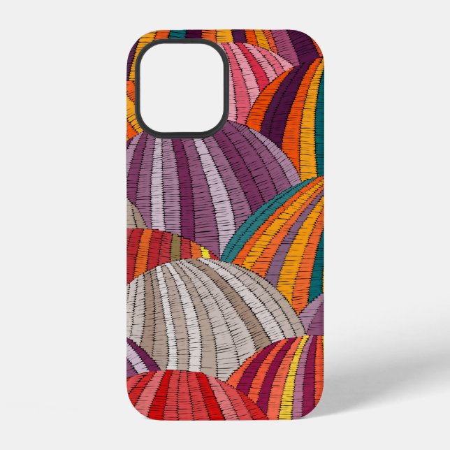 Seamless embroidered wavy pattern. Sown meadows an iPhone Case (Back)