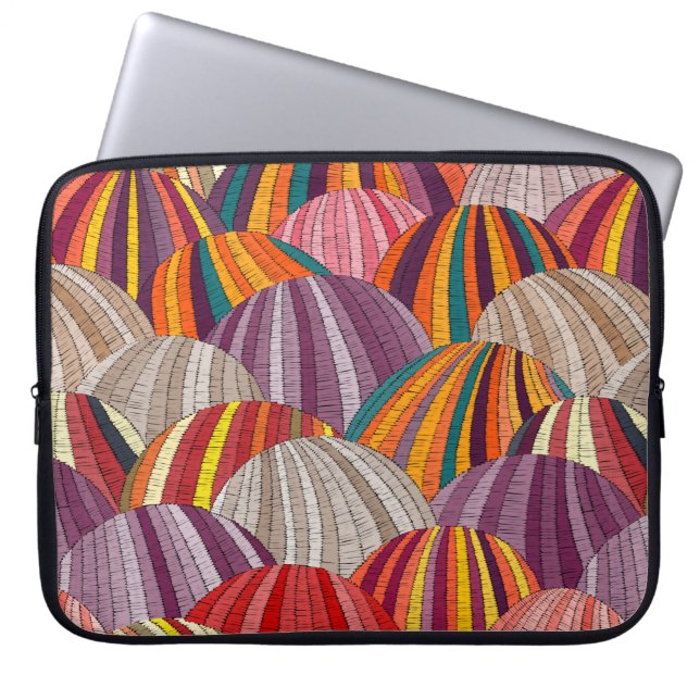 Seamless embroidered wavy pattern. Sown meadows an Laptop Sleeve (Front)
